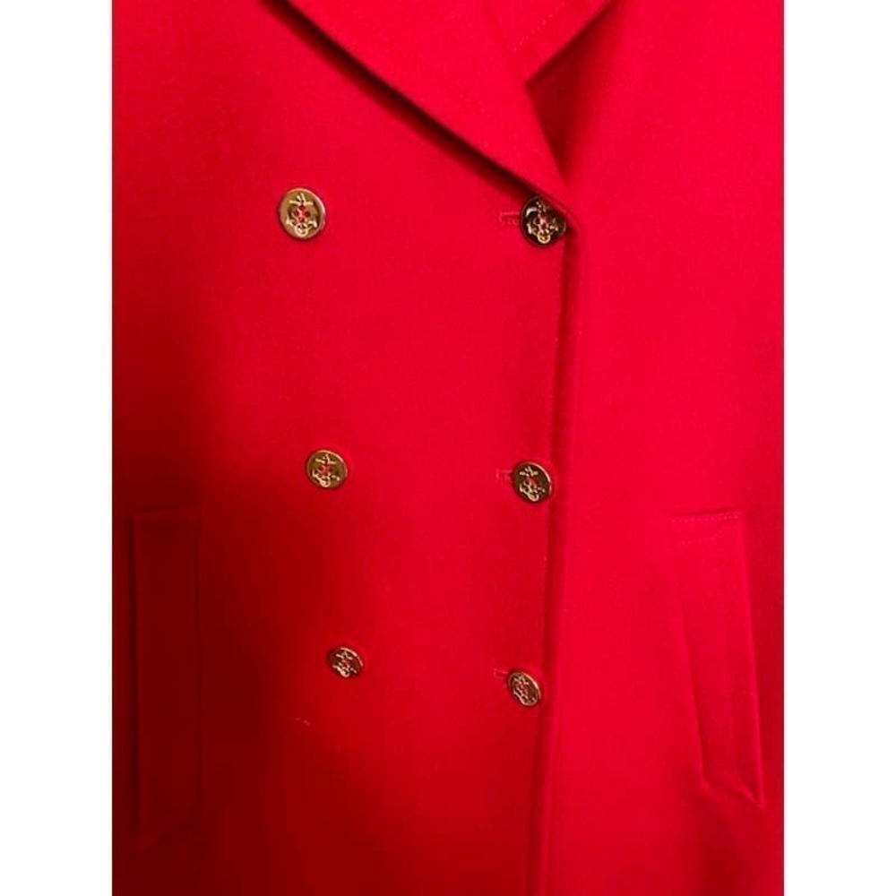 Pendleton Womens 100% Virgin Wool Red Coat Size 8 Double Breasted - Picture 2 of 4